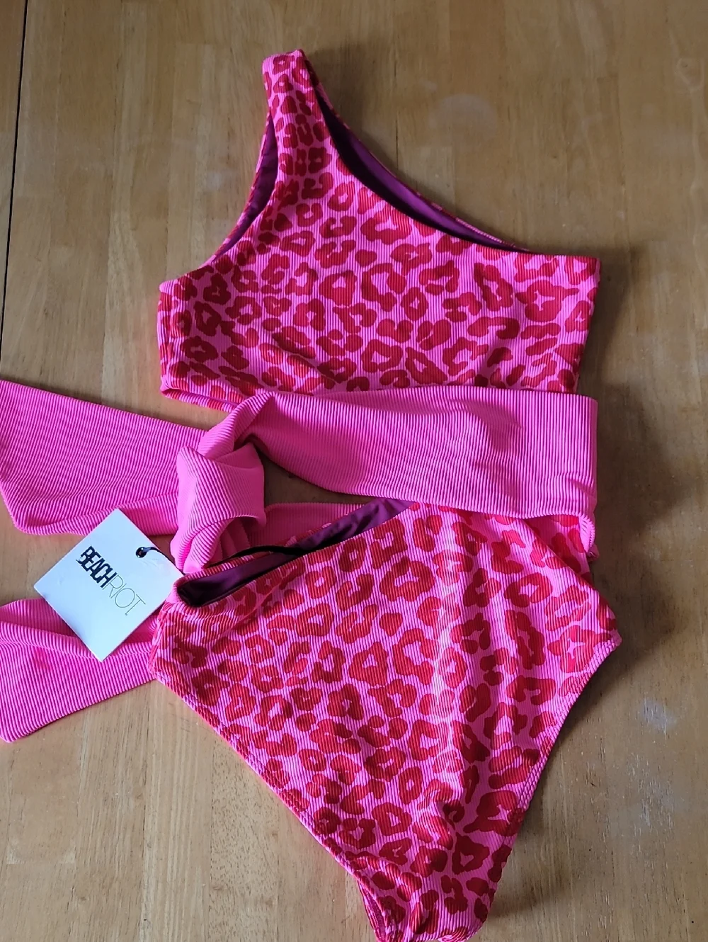 Beach Riot Eva Leopard Cut-Out One-Piece Swimsuit